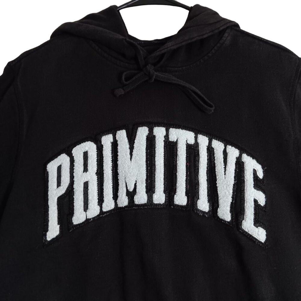 Primitive Skateboarding Hoodie‎ Mens Small Black Embroidered Spellout Skate Y2K